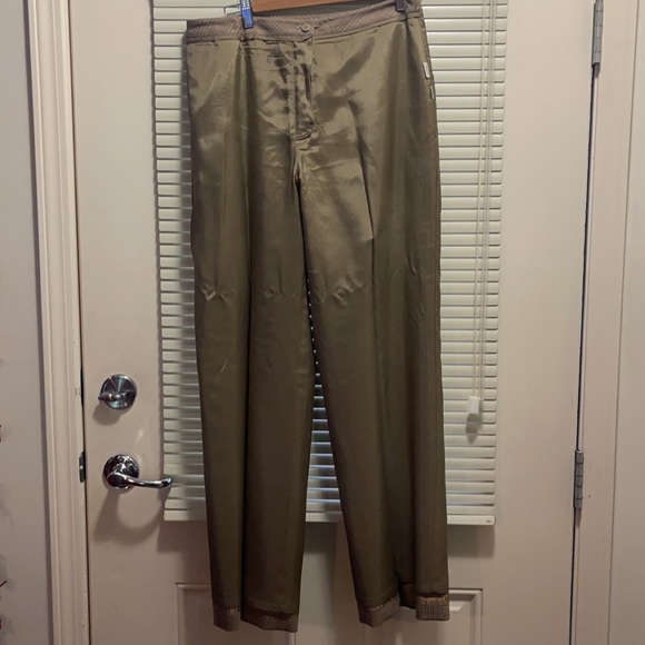 Ann Taylor Loft S 12 Wool Blend Brown Plaid Pants - Picture 7 of 9